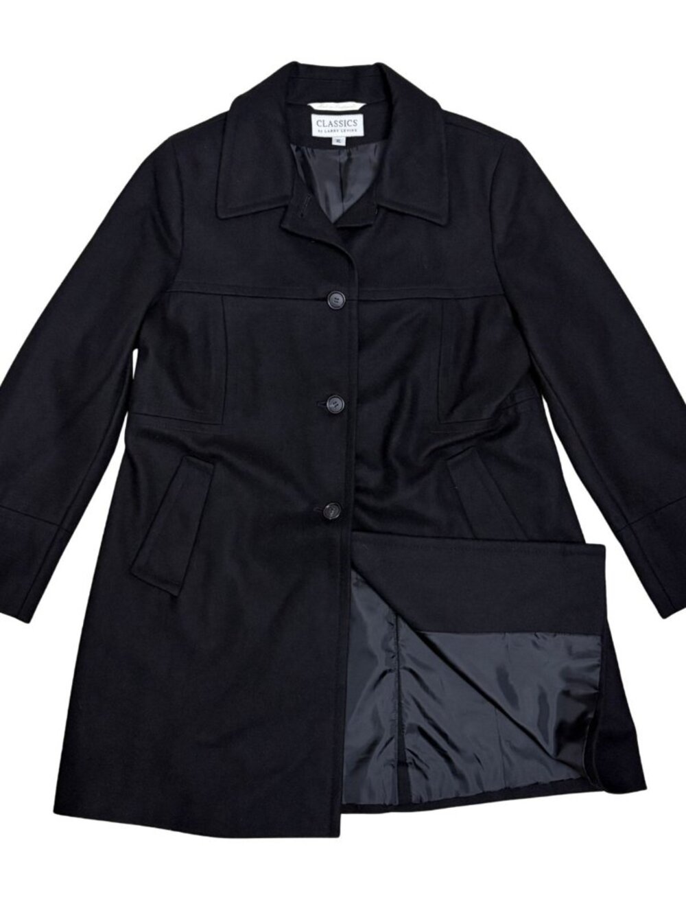 LARRY LEVINE Classics Winter Pea Coat Wool Business Casual Trench Womens XL